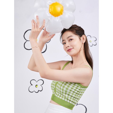 Cute kitten 18k rose gold bracelet SLK659