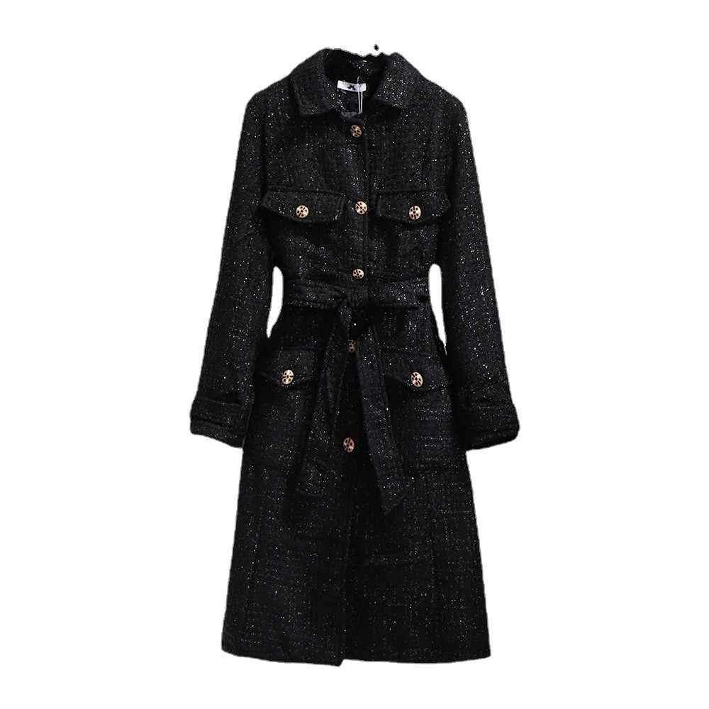 120-350 jin large size women's clothing fat mm2023 autumn and winter fashion windbreaker small fragrance style slim coat