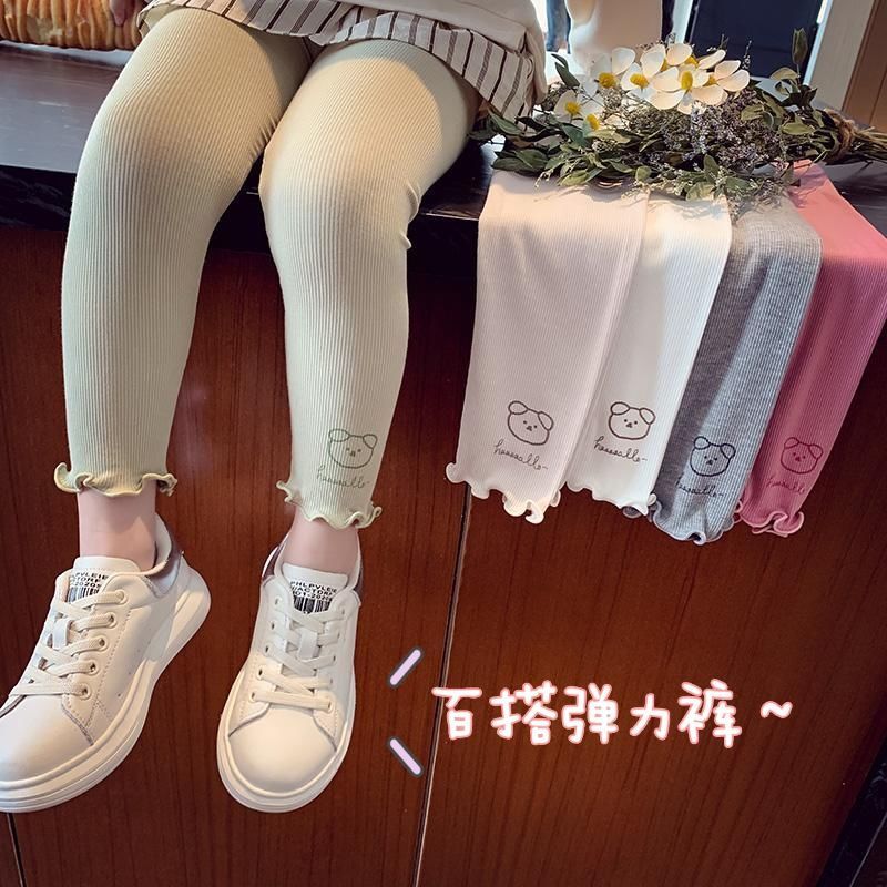 New girls' thin leggings spring and summer new all-match stretch pants baby girls' outer wear tight pants Western style summer fashion