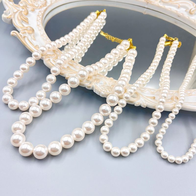 French retro lazy pearl necklace ladies fashion light luxury Internet famous high -end elegant elegance chain shop sweater chain shop