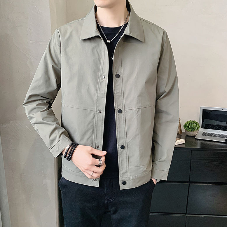 Men's stand collar jacket men's fashion Hong Kong style metal decoration men's coat fashion 2023 spring new casual top