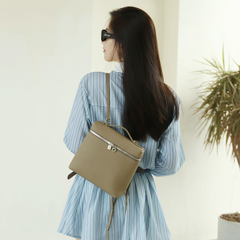 Bag mobile phone bag high-end LP backpack genuine leather women's bag leather fashion lunch box bag portable shoulder crossbody cosmetic bag