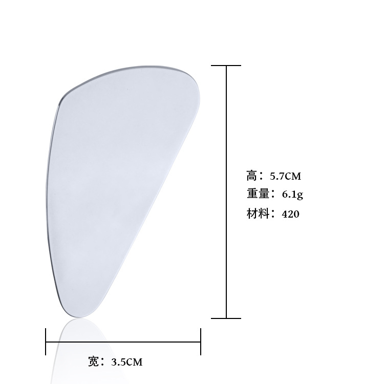 Stainless steel mask scraper foundation scoop scoop foundation triangular scraper palette rod nose acne press plate