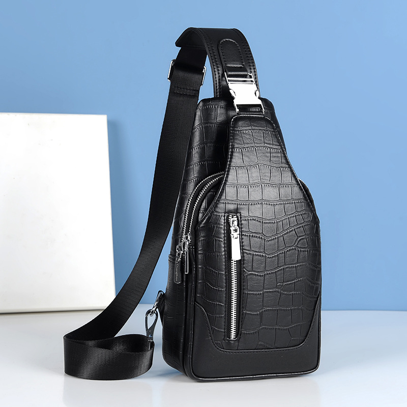 ChuongKaiye New Style Chest Bag Men's Genuine Leather Business Casual Fashion Crossbody Bag High-end Large Capacity Men's Trendy Bag