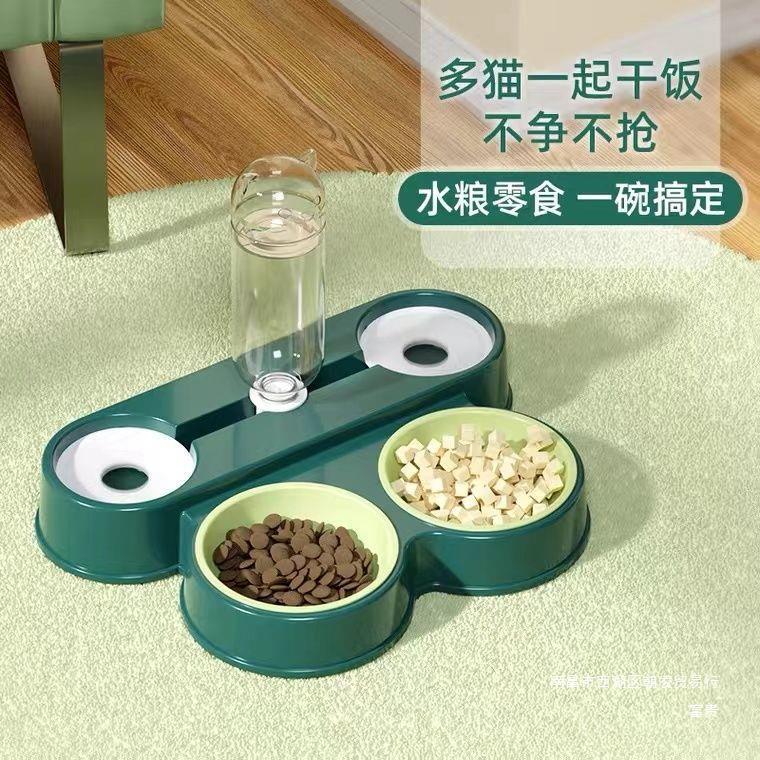 Pet Supplies Dog Bowl Cat Bowl Double Bowl Automatic Drinking Water Pet Cat Food Dog Food Pot Teddy Golden Hair Dog Pot Cat Pot
