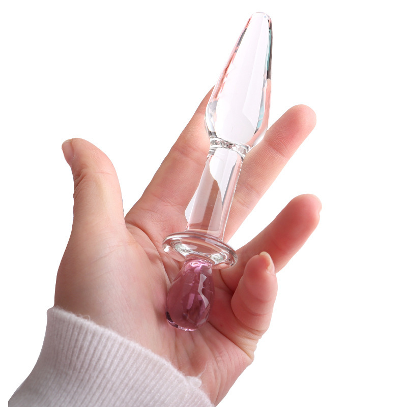 Mini heart-shaped pointed crystal penis anal plug back court pulling beads masturbation equipment adult toys interesting health care products