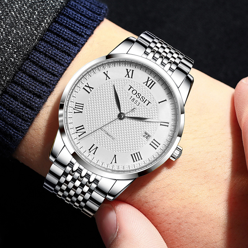 Official genuine goods days 1853 shuttle watch men's TOSSIT series Classic Rock mechanical watch steel belt men's watch