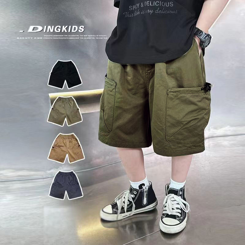 Boys' Summer Shorts 2024 New Japanese Children's Wear Children's Summer Thin Workwear Western Style Pants
