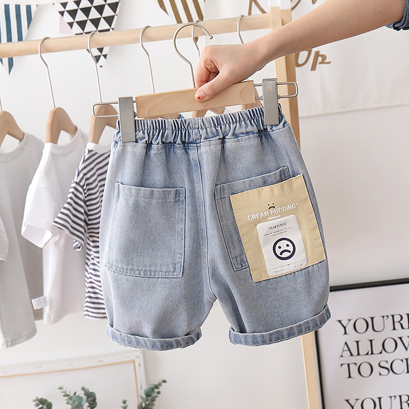 Boys' Baby Denim Shorts New Korean Style Children's Summer Thin Mid-length Pants Boys' Western Style Five-length Pants Trendy Children's Clothing