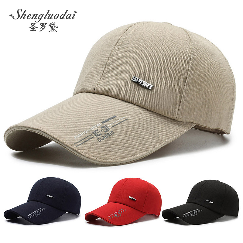 Baseball Cap Men's Sun Hat Sunscreen Sunshade Fishing Men's Autumn Big Head Hard Top Cap Baseball Cap
