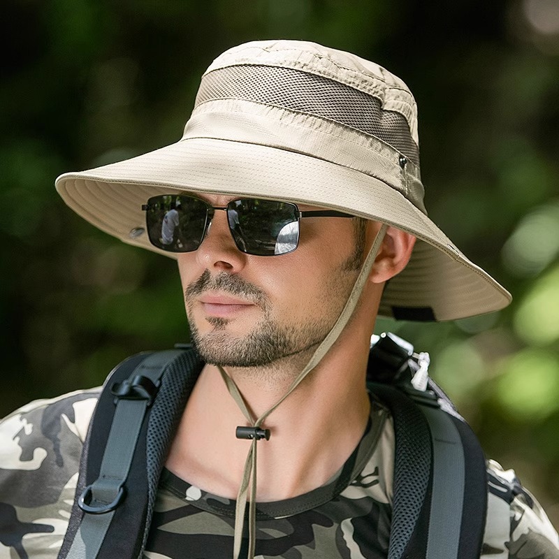 Sun hat men's summer UV-proof Sun breathable fisherman hat outdoor fishing middle-aged and elderly casual men's sun hat