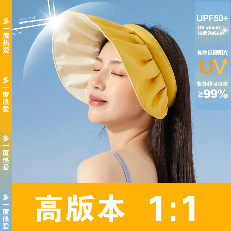 Banana under the same sunscreen cap Women's shell cap anti-ultraviolet face beach sun hat cycling empty top sun hat tide