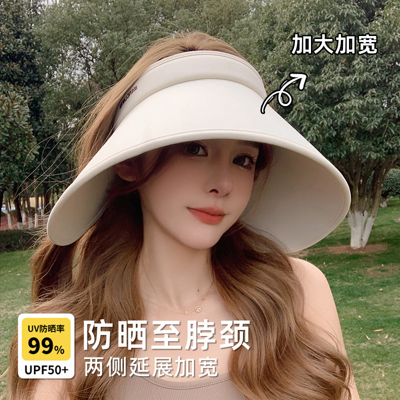 Sun hat women's summer New widened brim empty top hat outdoor sports surround UV protection sun hat