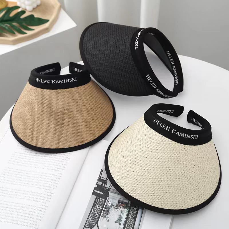 Spring and Summer New Sunshade Empty Hat Women's Seaside Beach Sunscreen Sun Hat Big Brim Face Hood Straw Hat