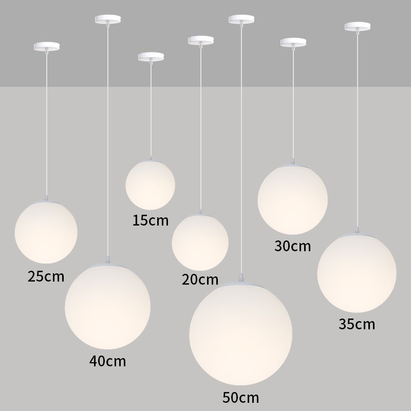 Acrylic milk white ball chandelier PE Rotomolding frosted modern simple store wedding decoration lighting chandelier 220V