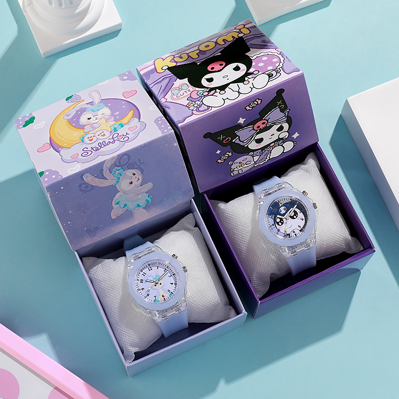 Popular student children's watch gift box cartoon Sanrio silicone led watch luminous luminous cross-border supply
