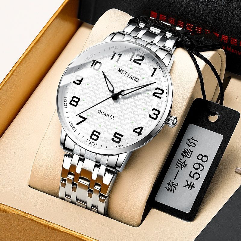 Middle-aged and old special old man watching man and woman large number mom and dad couple waterproof quartz