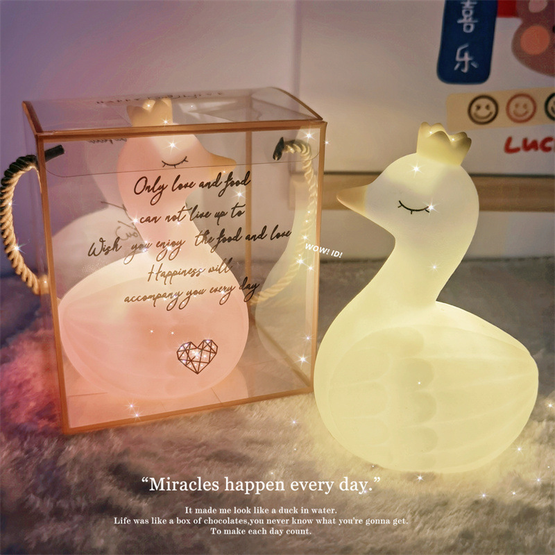 ins wind Swan night light led room decoration bedroom light birthday gift wholesale night market stall luminous toys