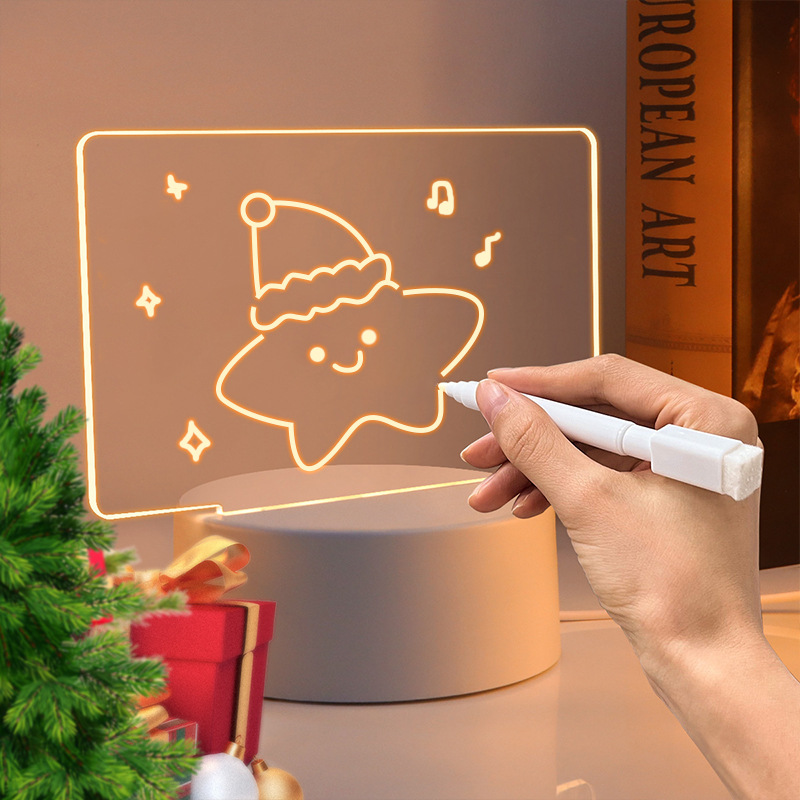 Creative diyl gift writing board night light erasable message board acrylic desktop ornaments cross-border desk lamp