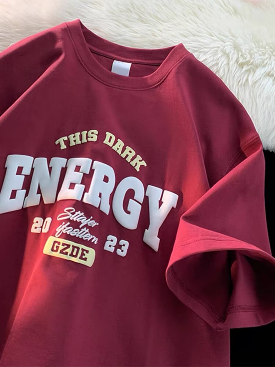 Factory wholesale American loose short sleeve T-shirt summer new blockbuster fashion brand retro letter printed cotton men's clothing