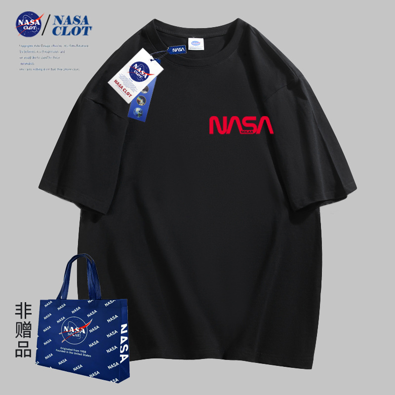 NASA Joint Simple Letter Printing All-match Summer Men's Short-sleeved Pure Cotton Loose Men's T-shirt Couple