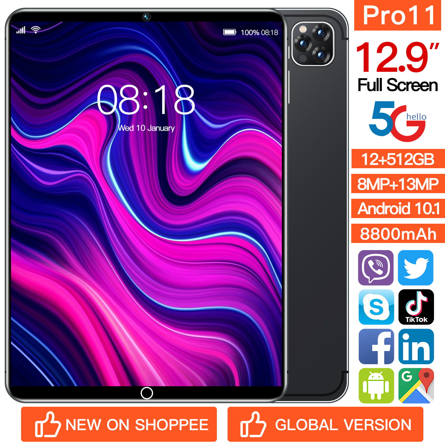 Cross-border global smart tablet i11Pro 12 512G smart tablet source manufacturer